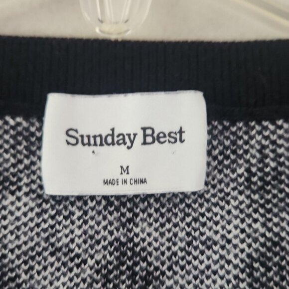 ARITZIA | Sunday Best Quinn Vest Argyle Navy White Wool Cotton Sz M - Picture 5 of 6